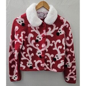 Vintage MICHAEL SIMON Christmas Reindeer Sweater Size MEDIUM *Please Read Flaws